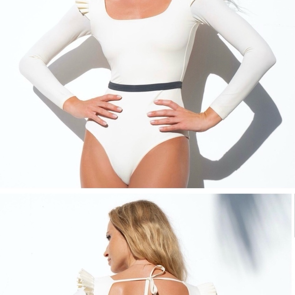 Elegant Cream One-Piece Swimsuit